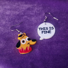 SMALL This is Fine - Meme Earrings