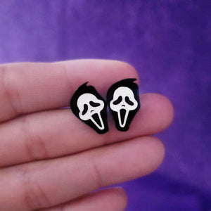 Scream Ghost Face Stud Earrings