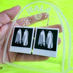 Beetlejuice Ghost Polaroid Earrings